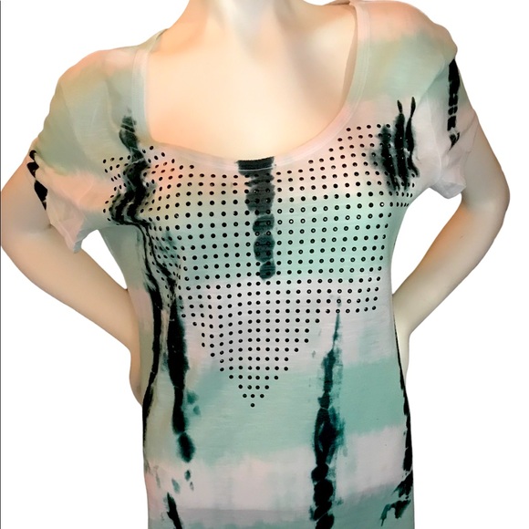 CATO Top Green/White beaded SIZE XL - Picture 1 of 8